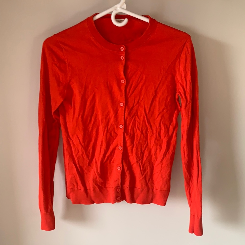 The Caryn Cardigan J.Crew Orange Long Sleeve Size Small